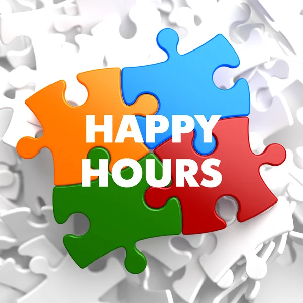 Happy hours multicolor puzzle. — Zdjęcie stockowe