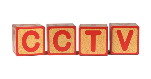 CCTV - kolorowe bloki alfabet dla dzieci. — Zdjęcie stockowe
