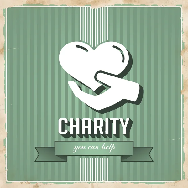 Charity Concept on Green in Flat Design. — Stock Photo, Image
