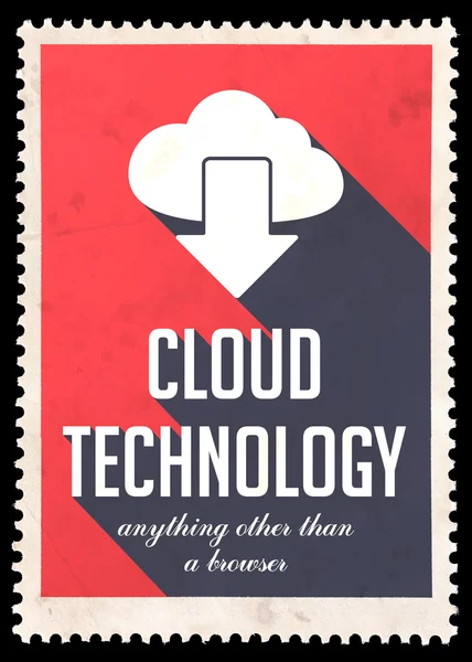 Tecnologia Cloud su Red in Flat Design . — Foto Stock