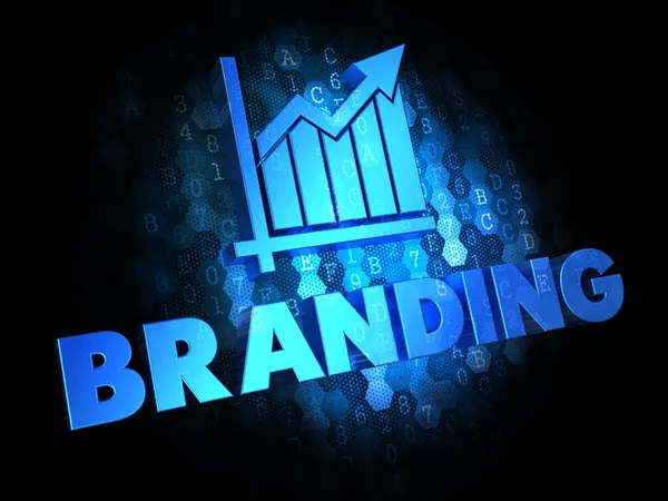 Branding. a digitális háttér növekedés fogalma. — Stock Fotó