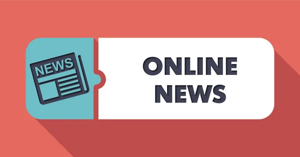 Online News Concept in Flat Design on Scarlet Background. — Stock Photo, Image