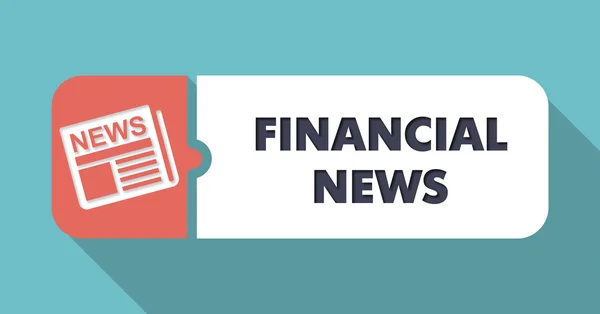 Financial News Concept in Flat Design on Blue Background. — Stock Photo, Image