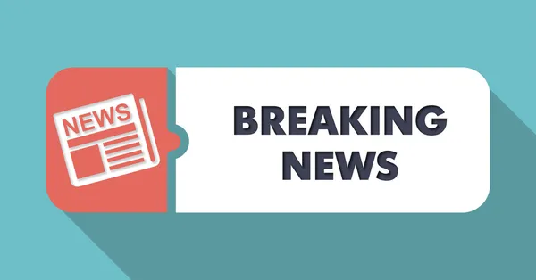 Breaking News Concept in Flat Design su sfondo blu . — Foto Stock