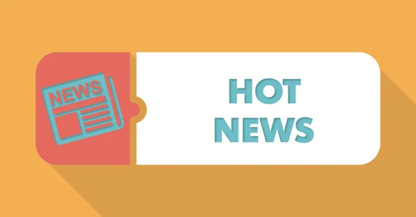 Hot News Concept in Flat Design on Orange Background. — Stock Photo, Image