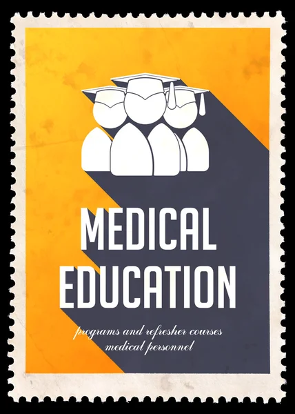 Medical Education on Yellow in Flat Design. — Stock Photo, Image