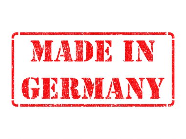 Made in Germany- inscription on Red Rubber Stamp. clipart