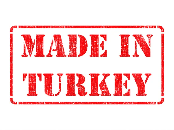 Made in Turkey - iscrizione su timbro di gomma rosso . — Foto Stock