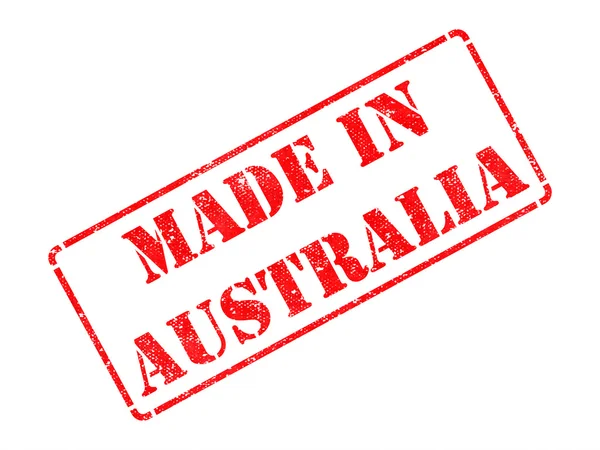 Hecho en Australia - inscripción en el sello de goma roja . — Foto de Stock