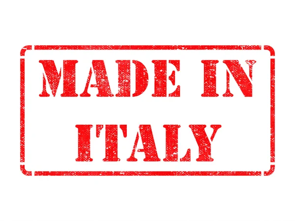 Made in Italy - iscrizione su timbro di gomma rosso . — Foto Stock