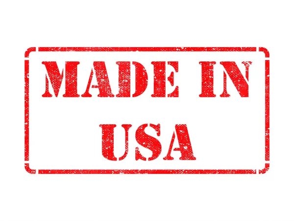 Made in USA - Inschrift auf rotem Gummistempel. — Stockfoto