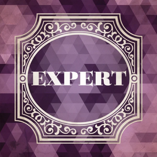 Expert Concept. Purple Vintage design. — Stock Photo, Image