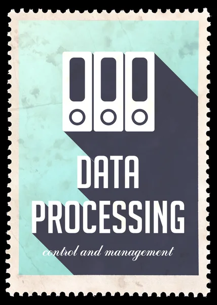Data Processing on Blue in Flat Design. — Stock Photo, Image