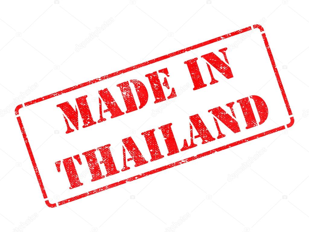 Made in Thailand - inscription on Red Rubber Stamp.
