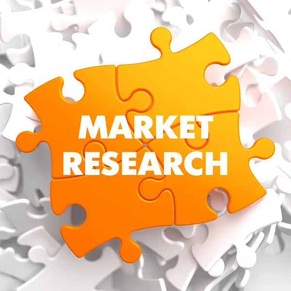 Market Research on Orange Puzzle. — Stock Photo, Image