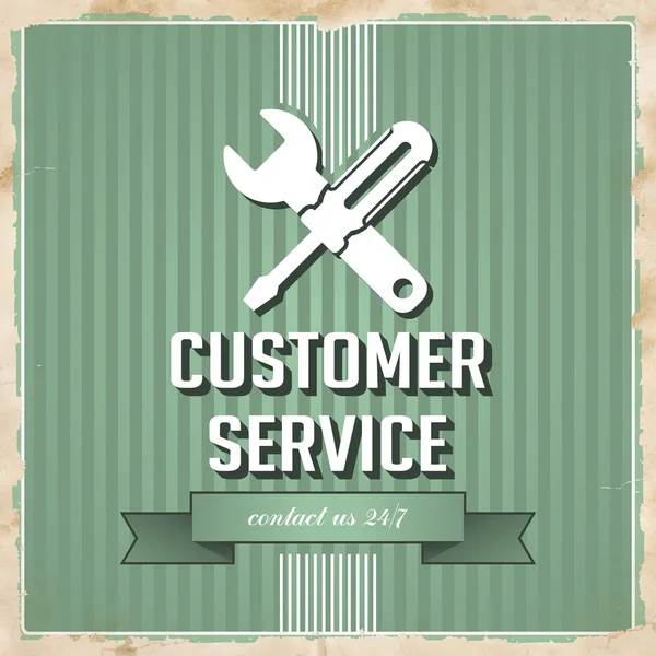 Klant dienstverleningsconcept op groen in platte ontwerp. — Stockfoto