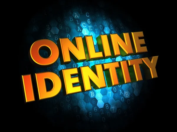 3d slova identity online - zlatá. — Stock fotografie