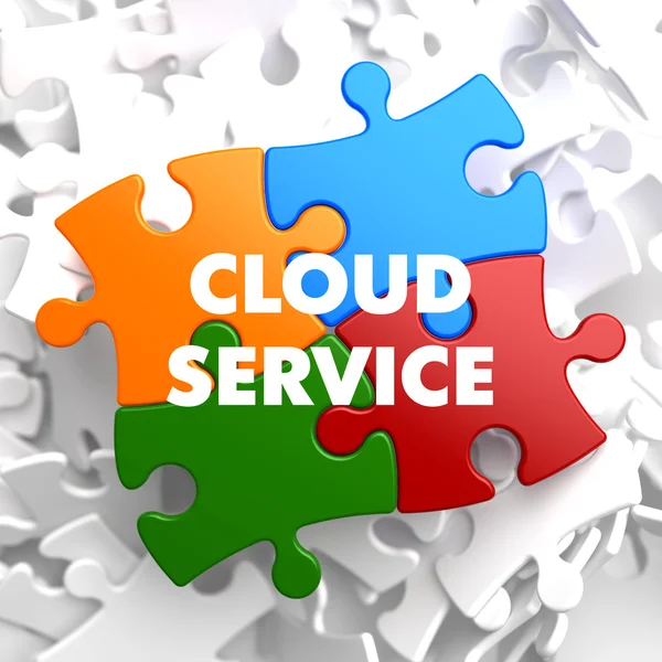 Cloud Service on Multicolor Puzzle. — Stock Photo, Image