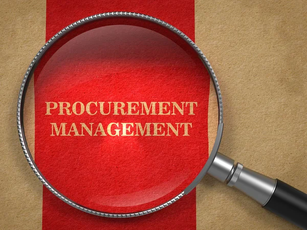 Procurement Management. Magnifying Glass on Old Paper. — Stock Photo, Image