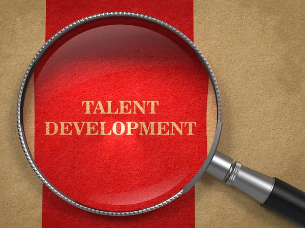 Talent Development. Magnifying Glass on Old Paper. — Stock Photo, Image