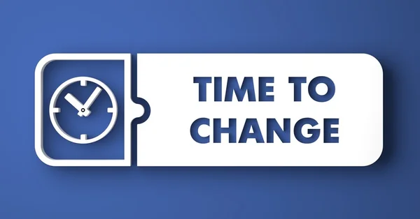 Time to Change on Blue in Flat Design. — Stock Photo, Image