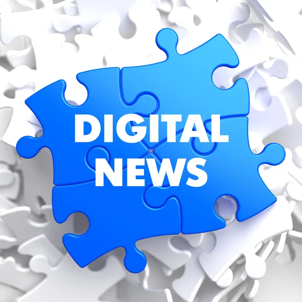 Concepto de Noticias Digitales en Blue Puzzle . — Foto de Stock