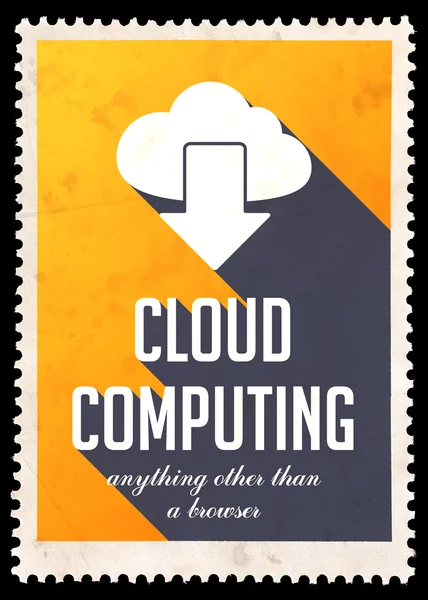 Cloud Computing sul giallo nella progettazione piatta . — Foto Stock