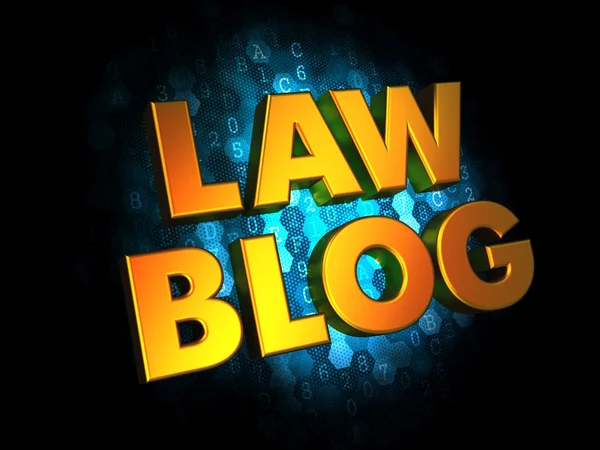 Law Blog - Gold 3D Words. — Stock Photo, Image