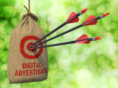 Digital Advertising - Arrows Hit in Red Mark Target. clipart
