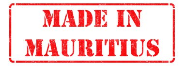 Mauritius - kırmızı lastik damga üzerinde yazıt yaptı.
