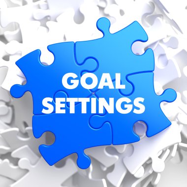 Goal Settings on Blue Puzzle. clipart