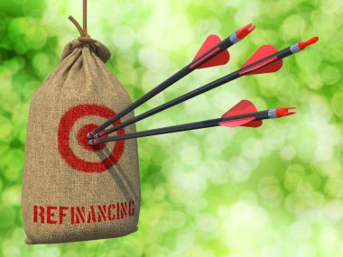 Refinancing - Arrows Hit in Red Mark Target. clipart