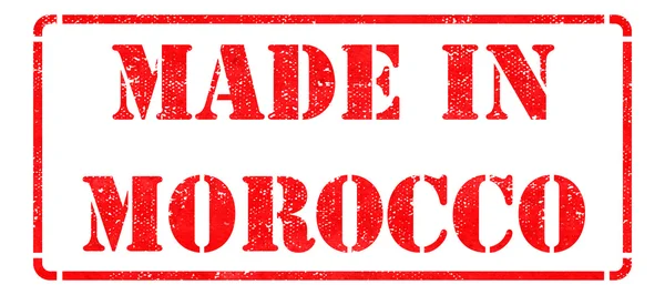 Made in Morocco - inscription on Red Rubber Stamp. — Stock Photo, Image