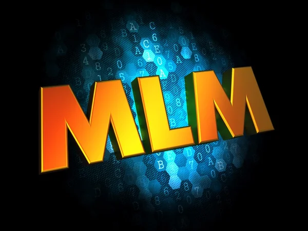 3d slova MLM - zlatá. — Stock fotografie