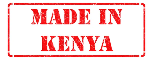 Made in Kenya - iscrizione su timbro di gomma rosso . — Foto Stock