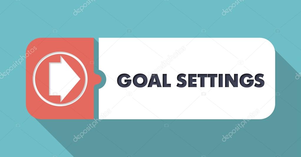 Goal Settings on Blue in Flat Design.