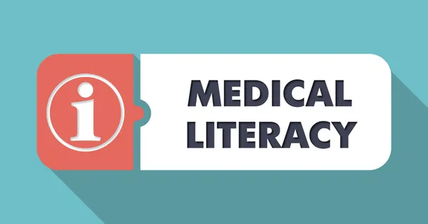 Medical Literacy on Blue in Flat Design. — Stock Photo, Image