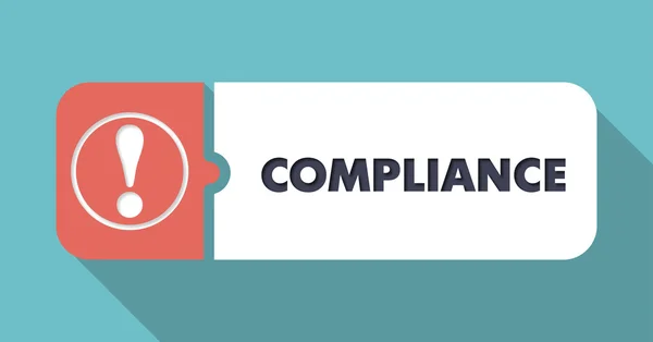 Compliance op blauw in platte ontwerp. — Stockfoto