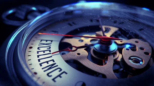 Excellentie op zak horloge gezicht. tijd concept. — Stockfoto