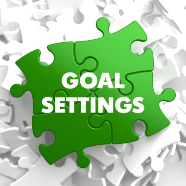 Goal Settings on Green Puzzle. clipart