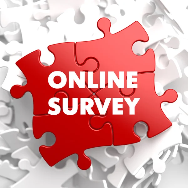 Online Survey on Red Puzzle. — Stock Photo, Image