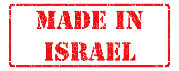 Made in Israel - iscrizione su timbro di gomma rosso . — Foto Stock