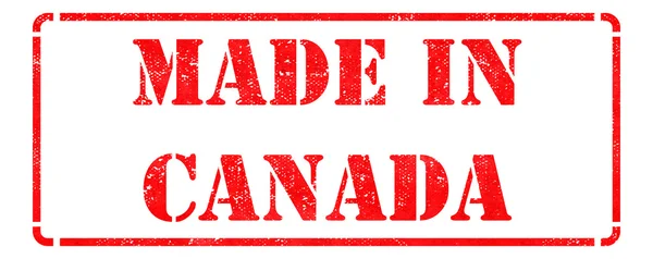 Made in Canada - iscrizione su timbro di gomma rosso . — Foto Stock