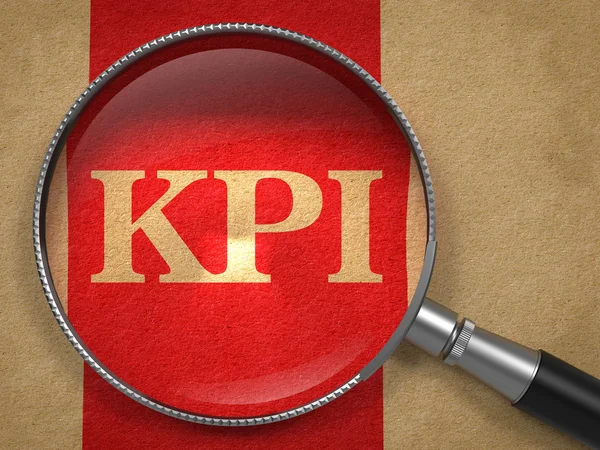 KPI Magnifying Glass on Old Paper. — Stock Photo, Image