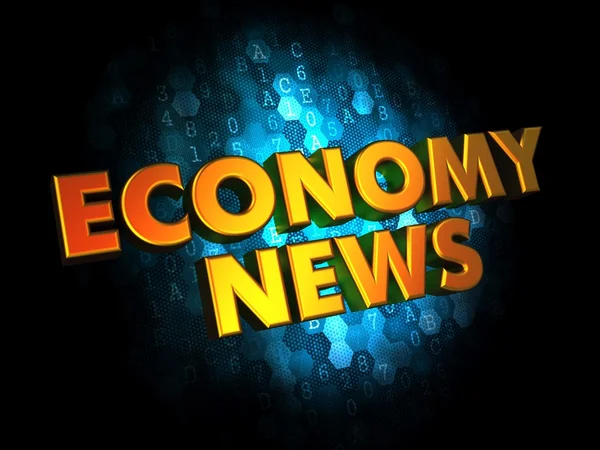 Notícias da economia - Ouro 3D Palavras . — Fotografia de Stock