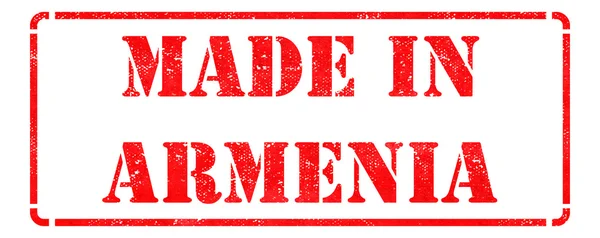 Made in Armenia - inscription on Red Rubber Stamp. — Stock Photo, Image