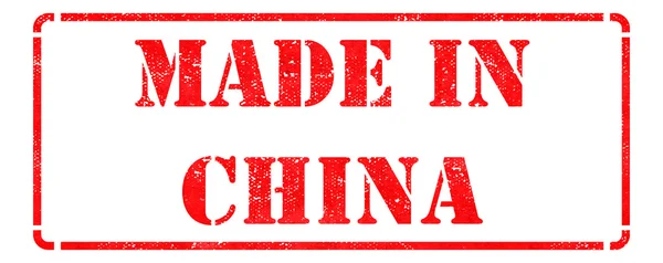 Made in China - Timbro di gomma rosso . — Foto Stock