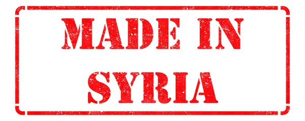 Made in Syria - Timbro di gomma rosso . — Foto Stock