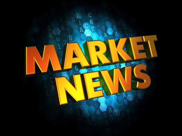 Noticias de mercado - Gold 3D Words . —  Fotos de Stock