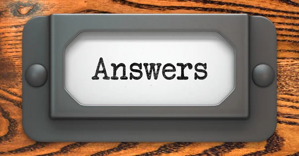 Answers - Concept on Label Holder. — Stock Photo, Image